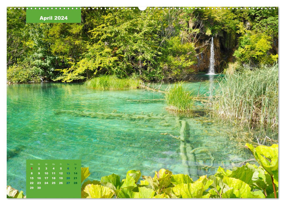Découvrez avec moi le monde aquatique des lacs de Plitvice (calendrier mural CALVENDO 2024) 