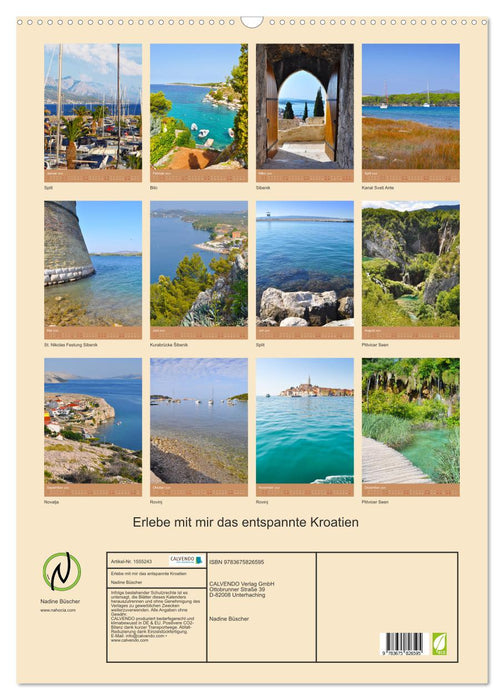 Découvrez la Croatie détendue avec moi (calendrier mural CALVENDO 2024) 