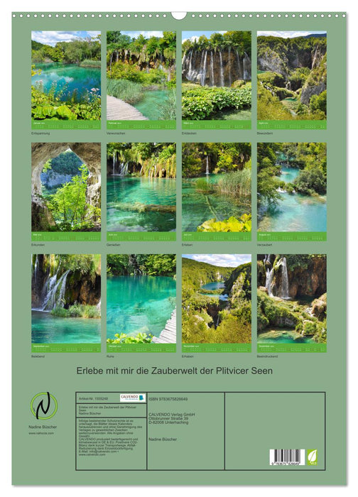 Erlebe mit mir die Zauberwelt der Plitvicer Seen (CALVENDO Wandkalender 2024)