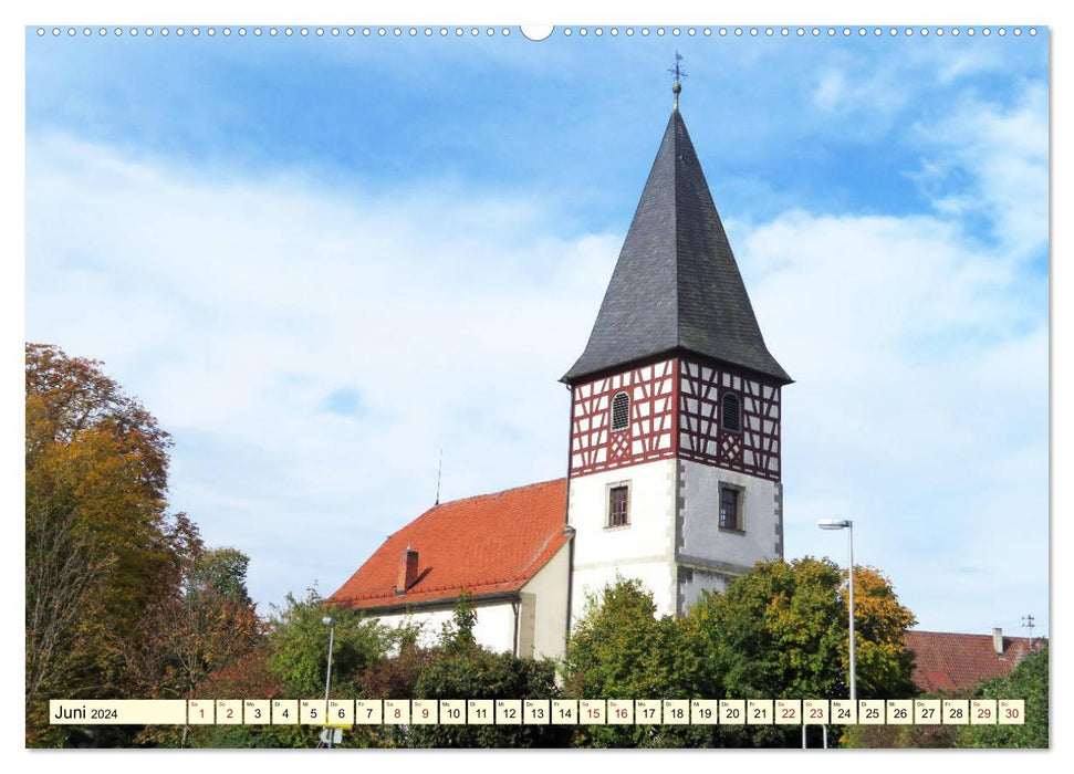 Églises à colombages du Bade-Wurtemberg (Calendrier mural CALVENDO Premium 2024) 