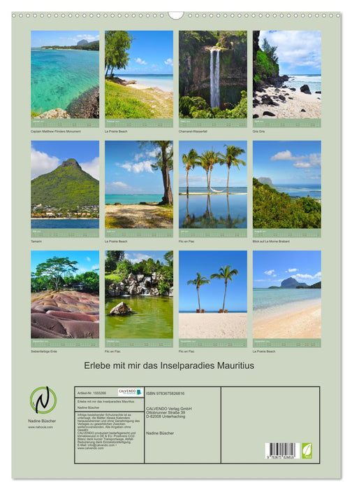 Découvrez avec moi l'île paradisiaque de l'île Maurice (calendrier mural CALVENDO 2024) 