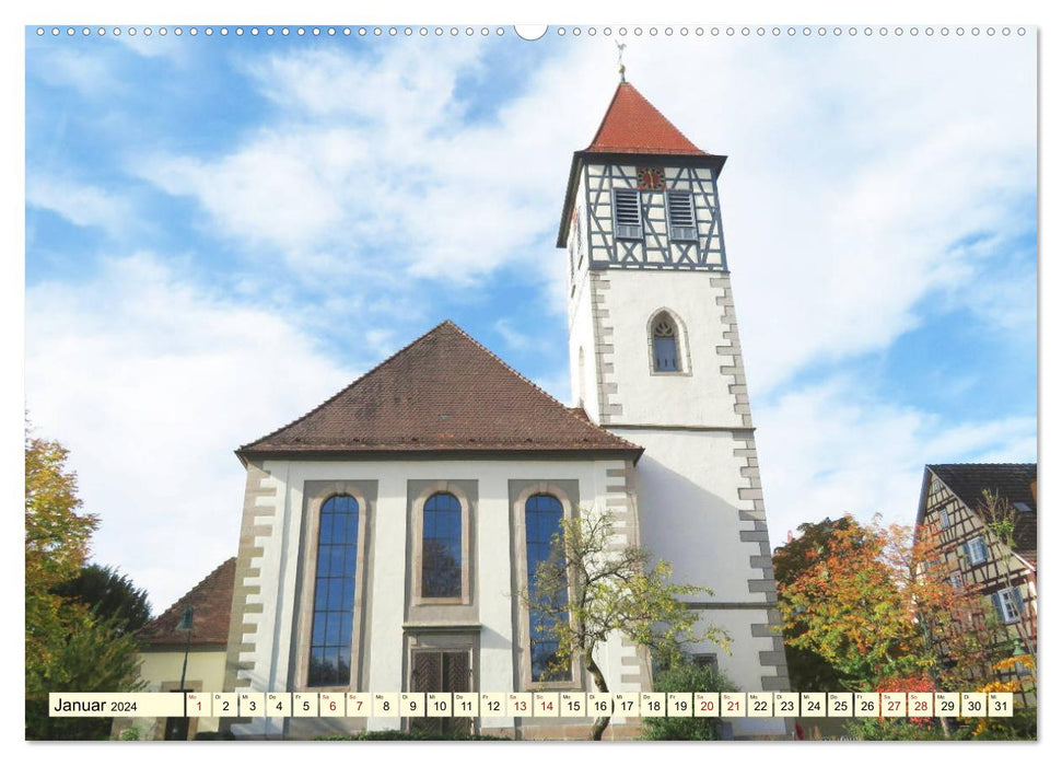 Fachwerk-Kirchen in Baden-Württemberg (CALVENDO Wandkalender 2024)