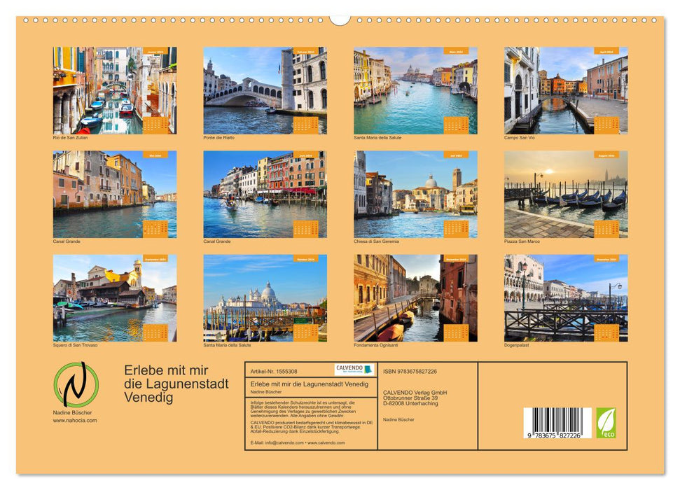 Erlebe mit mir die Lagunenstadt Venedig (CALVENDO Premium Wandkalender 2024)