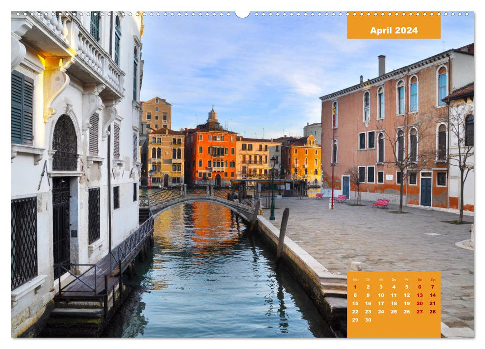 Découvrez la ville lagunaire de Venise avec moi (Calendrier mural CALVENDO Premium 2024) 