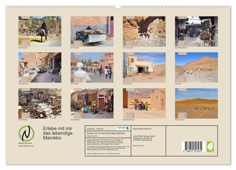 Erlebe mit mir das lebendige Marokko (CALVENDO Premium Wandkalender 2024)