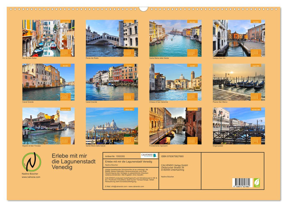 Erlebe mit mir die Lagunenstadt Venedig (CALVENDO Wandkalender 2024)