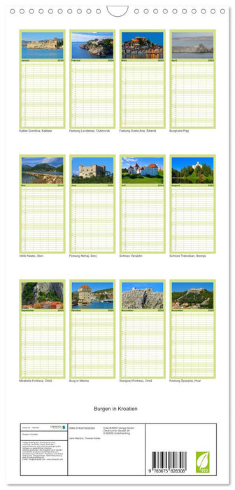 Burgen in Kroatien (CALVENDO Familienplaner 2024)