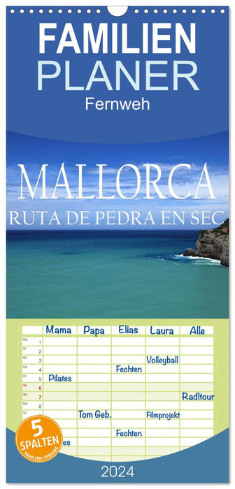 Mallorca- Ruta Pedra en Sec (CALVENDO Familienplaner 2024)