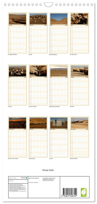 Wüste Gobi (CALVENDO Familienplaner 2024)