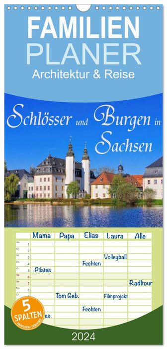 Schlösser und Burgen in Sachsen (CALVENDO Familienplaner 2024)