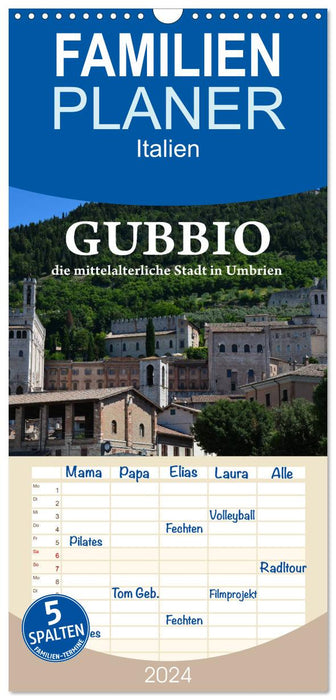 Gubbio - die mittelalterliche Stadt in Umbrien (CALVENDO Familienplaner 2024)