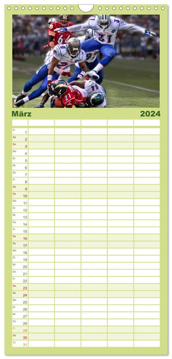 American Football - Taktik und Athletik (CALVENDO Familienplaner 2024)