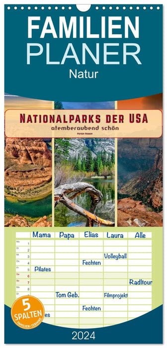 Nationalparks der USA - atemberaubend schön (CALVENDO Familienplaner 2024)