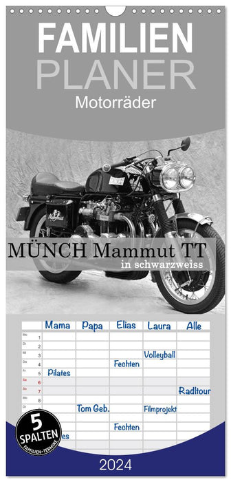 Münch Mammut TT in schwarzweiss (CALVENDO Familienplaner 2024)