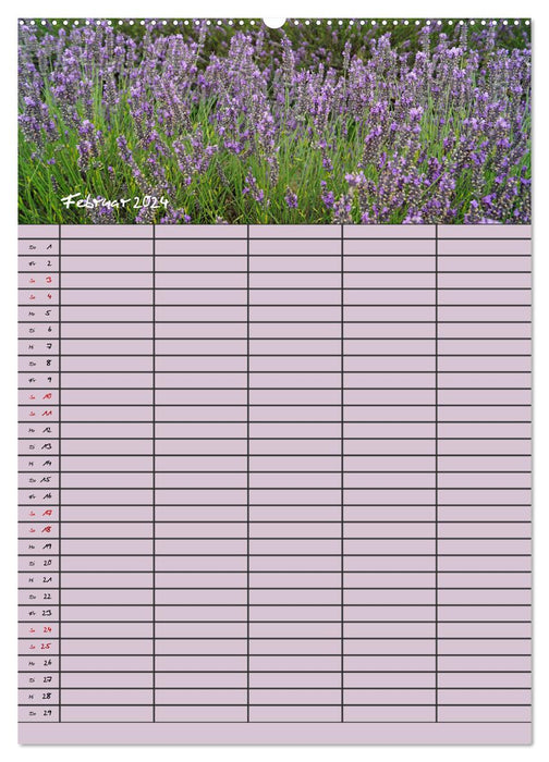 Naturzauber Lavendel - Familienplaner (CALVENDO Premium Wandkalender 2024)