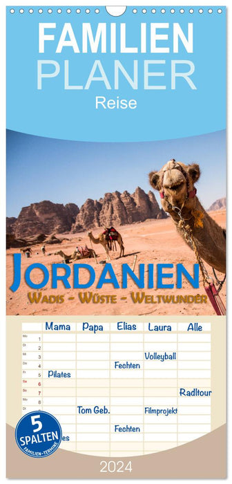 Jordanien - Wadis - Wüste - Weltwunder (CALVENDO Familienplaner 2024)