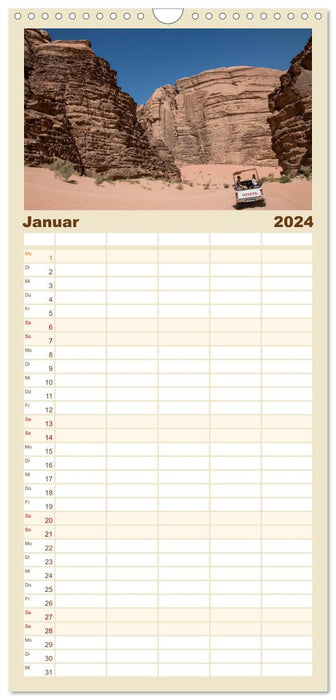 Jordanien - Wadis - Wüste - Weltwunder (CALVENDO Familienplaner 2024)