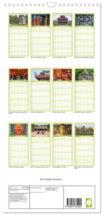 Die Tempel Vietnams (CALVENDO Familienplaner 2024)