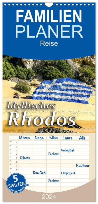Idyllisches Rhodos (CALVENDO Familienplaner 2024)