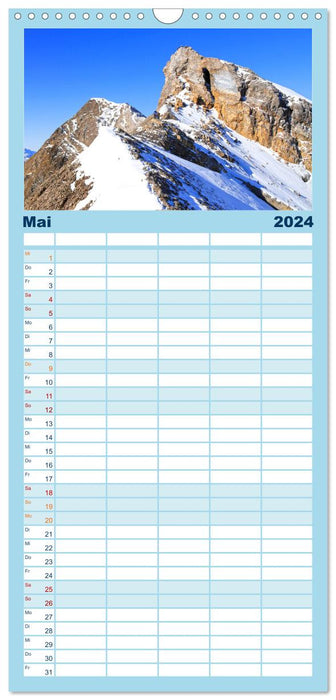Schweizer Berggipfel (CALVENDO Familienplaner 2024)