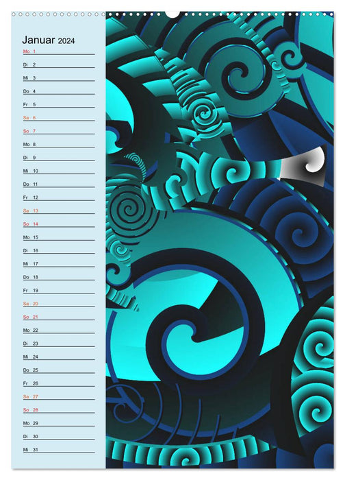 Planificateur graphique Joy of Color (Calvendo Premium Wall Calendar 2024) 