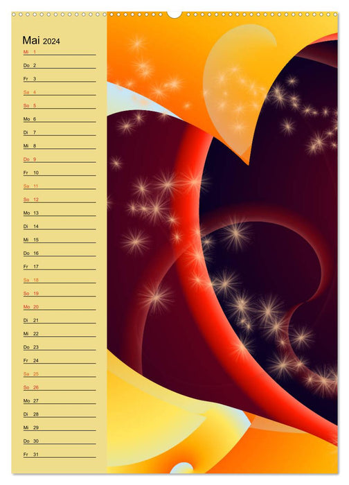 Grafische Farbenfreude Planer (CALVENDO Premium Wandkalender 2024)