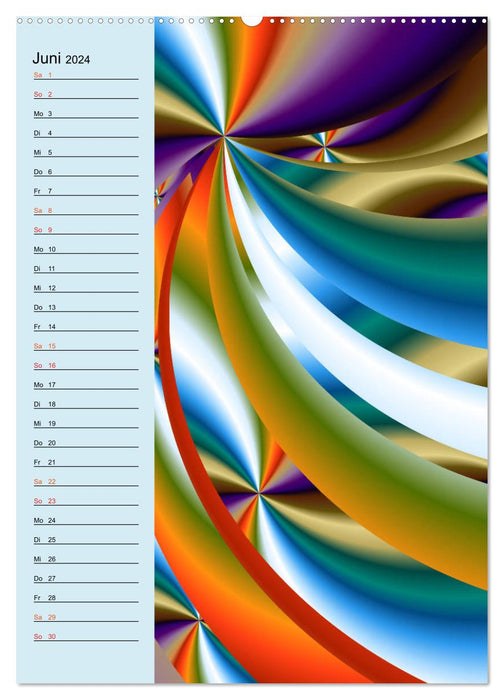 Grafische Farbenfreude Planer (CALVENDO Wandkalender 2024)