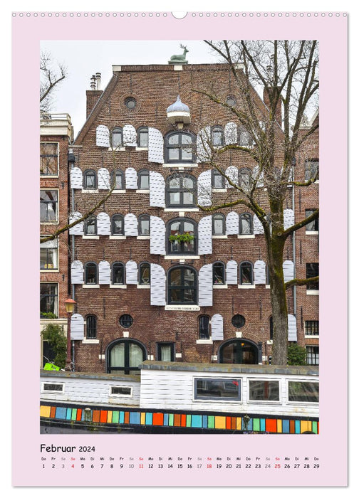 Amsterdam - Tout n'est qu'une façade (Calendrier mural CALVENDO Premium 2024) 