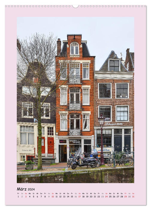 Amsterdam - Tout n'est qu'une façade (Calendrier mural CALVENDO Premium 2024) 