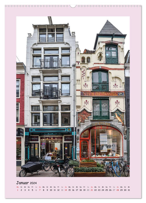 Amsterdam - Tout n'est qu'une façade (Calendrier mural CALVENDO 2024) 