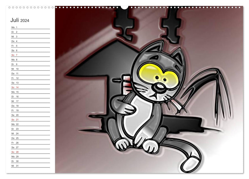 Tout pour le chat ! Planificateur de chat amusant (Calendrier mural CALVENDO Premium 2024) 