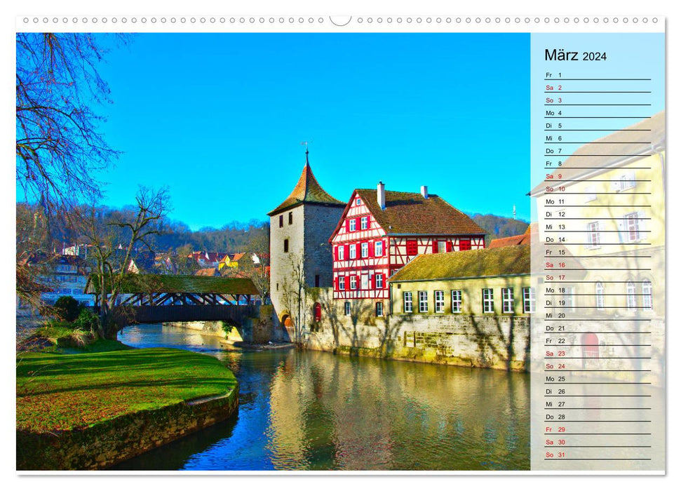 Hohenlohe - nature et vieille ville (Calendrier mural CALVENDO 2024) 