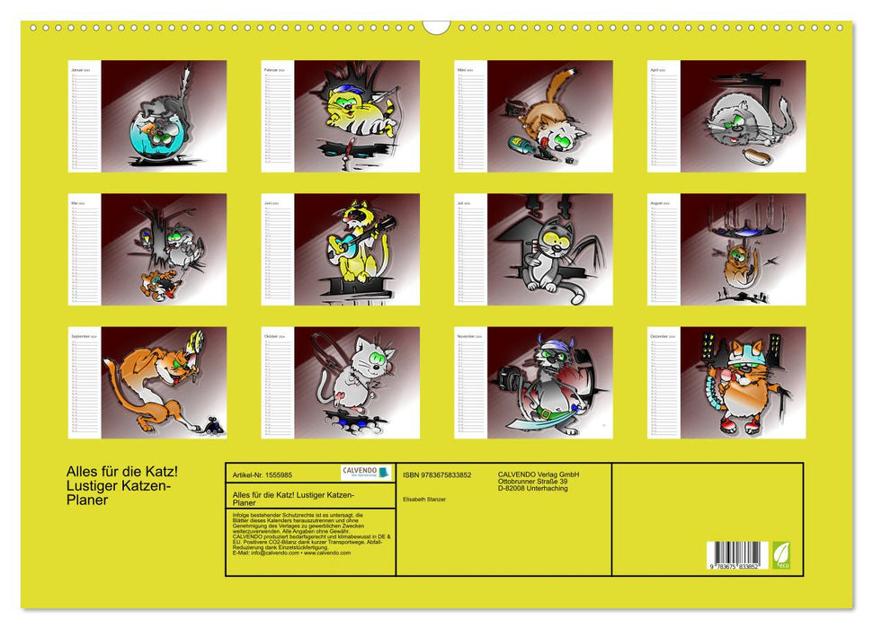 Alles für die Katz! Lustiger Katzen-Planer (CALVENDO Wandkalender 2024)