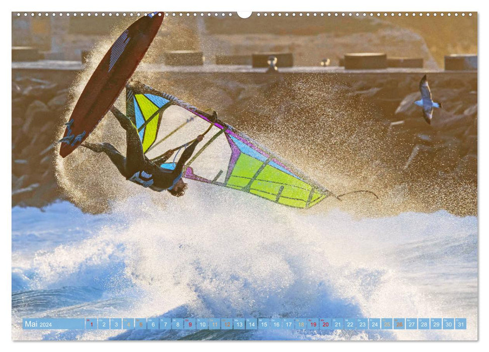 Planche à voile : eau, embruns et vagues - Edition Funsport (Calendrier mural CALVENDO 2024) 