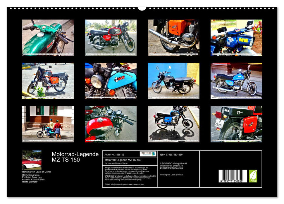 Motorrad-Legende MZ TS 150 - Ein Exportschlager der DDR (CALVENDO Premium Wandkalender 2024)