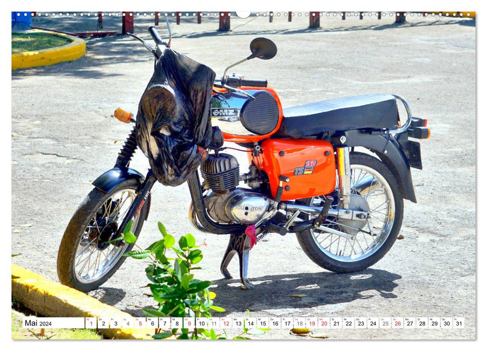 Motorrad-Legende MZ TS 150 - Ein Exportschlager der DDR (CALVENDO Wandkalender 2024)