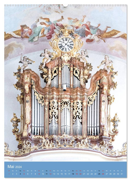 Barocke Orgeln in Su¨ddeutschland und Österreich (CALVENDO Wandkalender 2024)