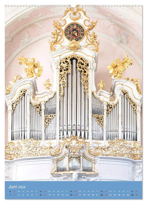 Barocke Orgeln in Su¨ddeutschland und Österreich (CALVENDO Wandkalender 2024)