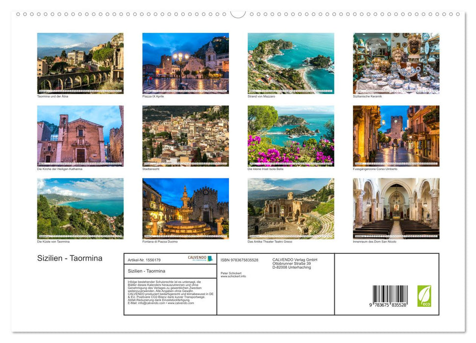 Sizilien - Taormina (CALVENDO Premium Wandkalender 2024)