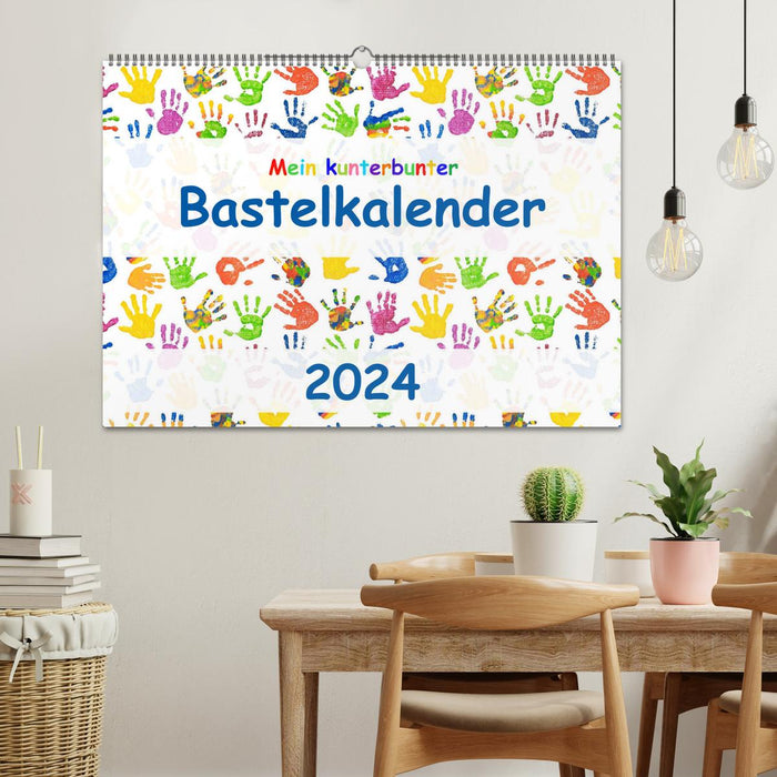 Mein kunterbunter Bastelkalender (CALVENDO Wandkalender 2024)