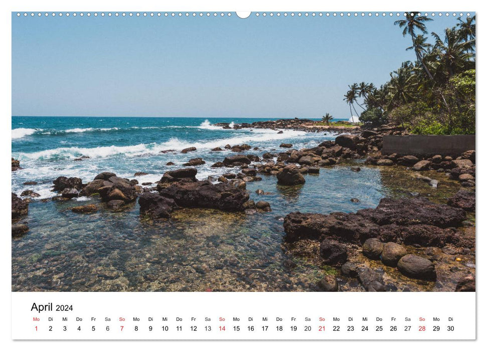 Sri Lanka auf der Spur - Tiere, Hochland und Küste (CALVENDO Premium Wandkalender 2024)