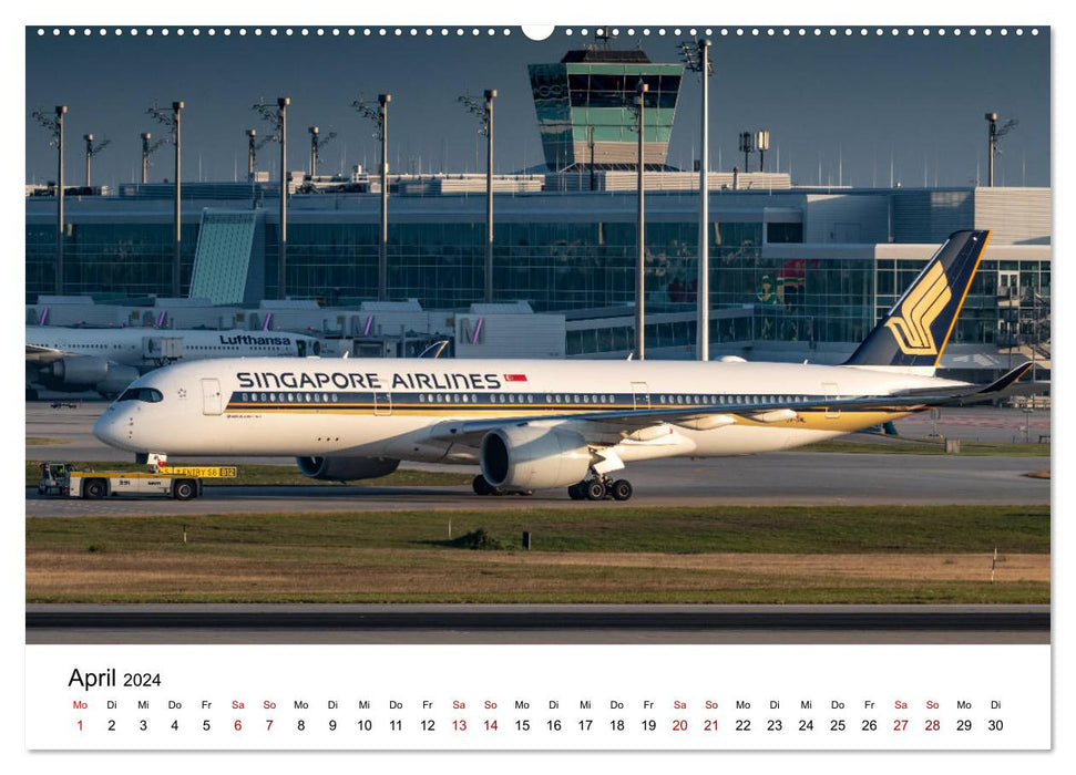 Planespotting am Flughafen München (CALVENDO Wandkalender 2024)