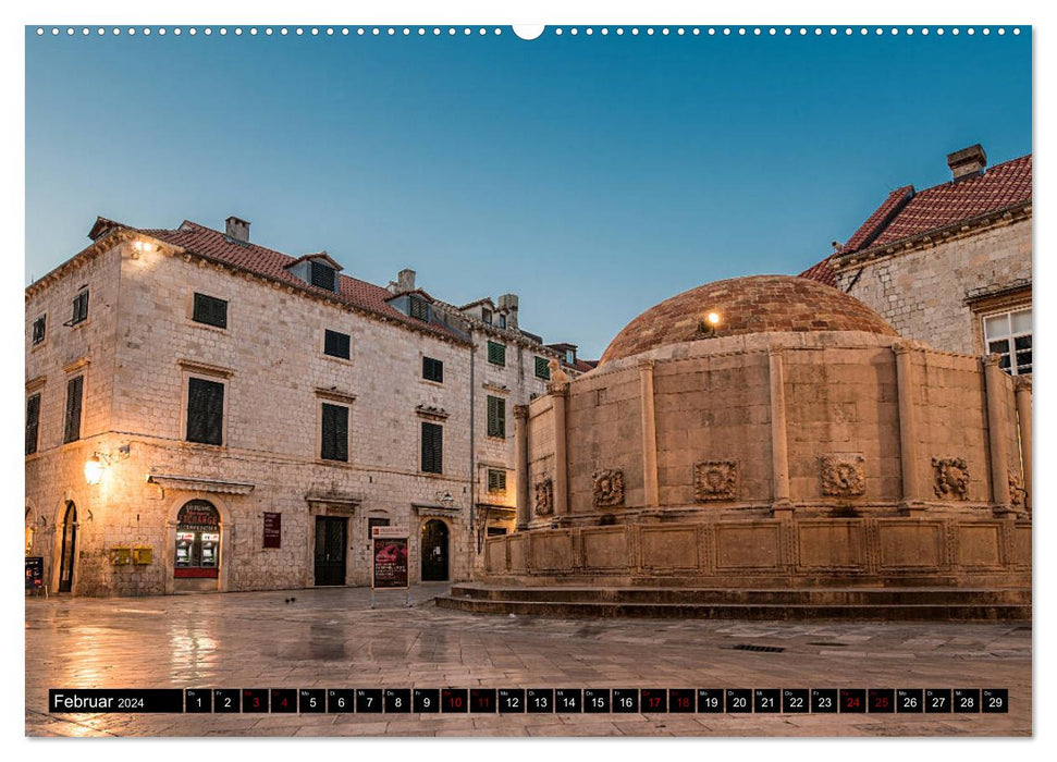 Dubrovnik zur blauen Stunde (CALVENDO Premium Wandkalender 2024)