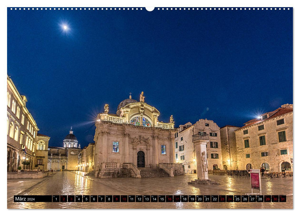 Dubrovnik zur blauen Stunde (CALVENDO Premium Wandkalender 2024)