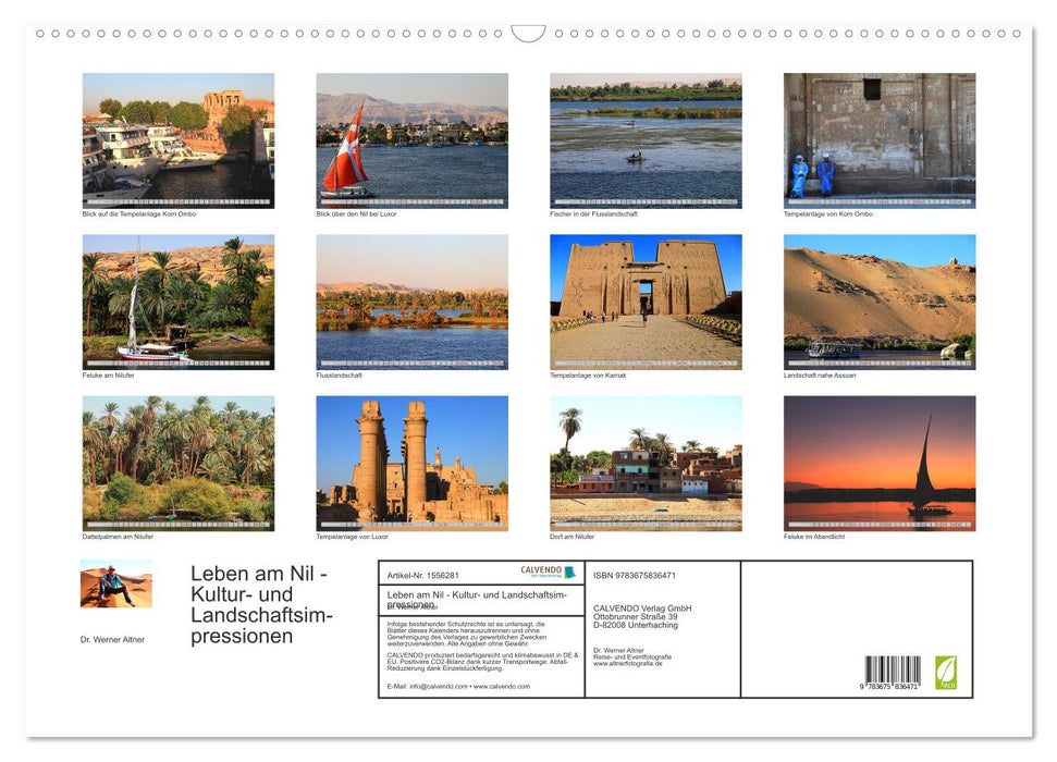 Leben am Nil - Kultur- und Landschaftsimpressionen (CALVENDO Wandkalender 2024)