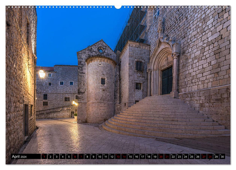 Dubrovnik zur blauen Stunde (CALVENDO Wandkalender 2024)