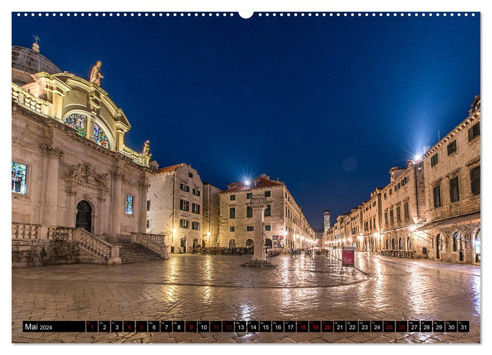 Dubrovnik à l'heure bleue (calendrier mural CALVENDO 2024) 