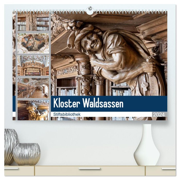 Bibliothèque de l'abbaye de Waldsassen (calendrier mural CALVENDO Premium 2024) 