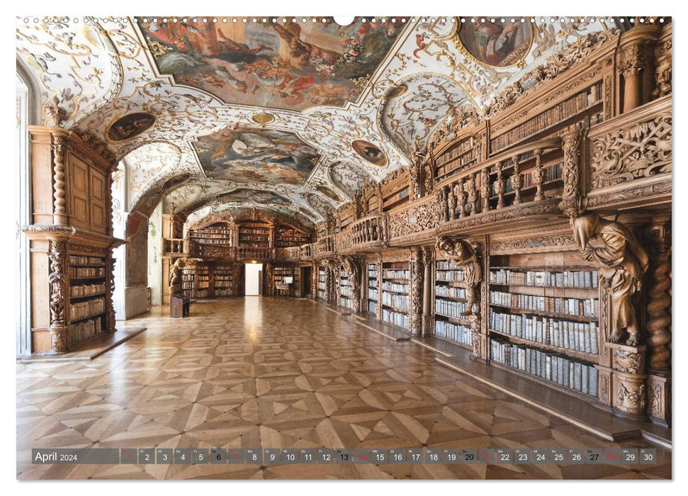 Kloster Waldsassen Stiftsbibliothek (CALVENDO Premium Wandkalender 2024)