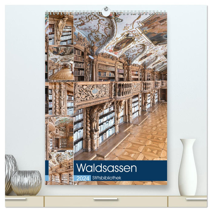 Bibliothèque de l'abbaye de Waldsassen (calendrier mural CALVENDO Premium 2024) 